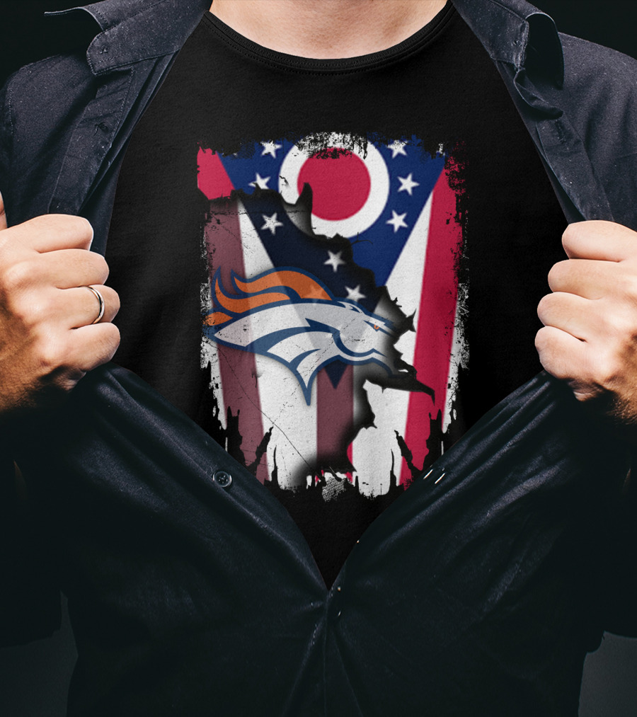 Together Ohio Flag With Broncos T-Shirt