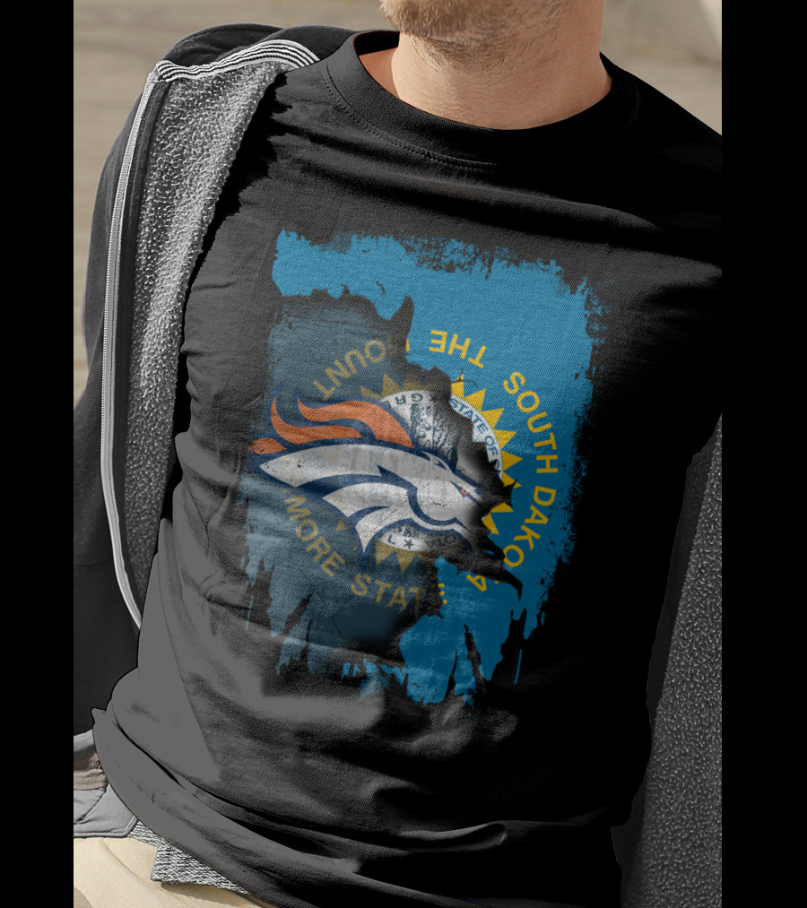South Dakota Flag With Broncos T-Shirt