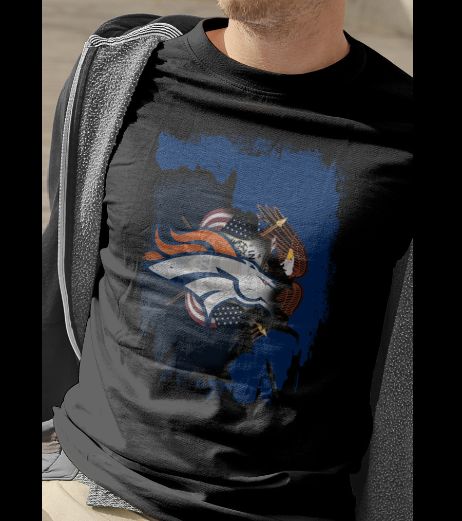 Together Utah With Broncos American Eagle And Flag T-Shirt
