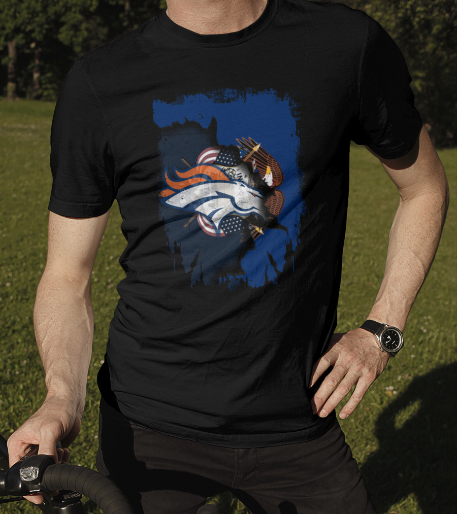 Together Utah With Broncos American Eagle And Flag T-Shirt
