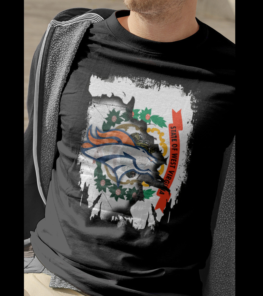State Of West Virginia Broncos Logo Together T-Shirt