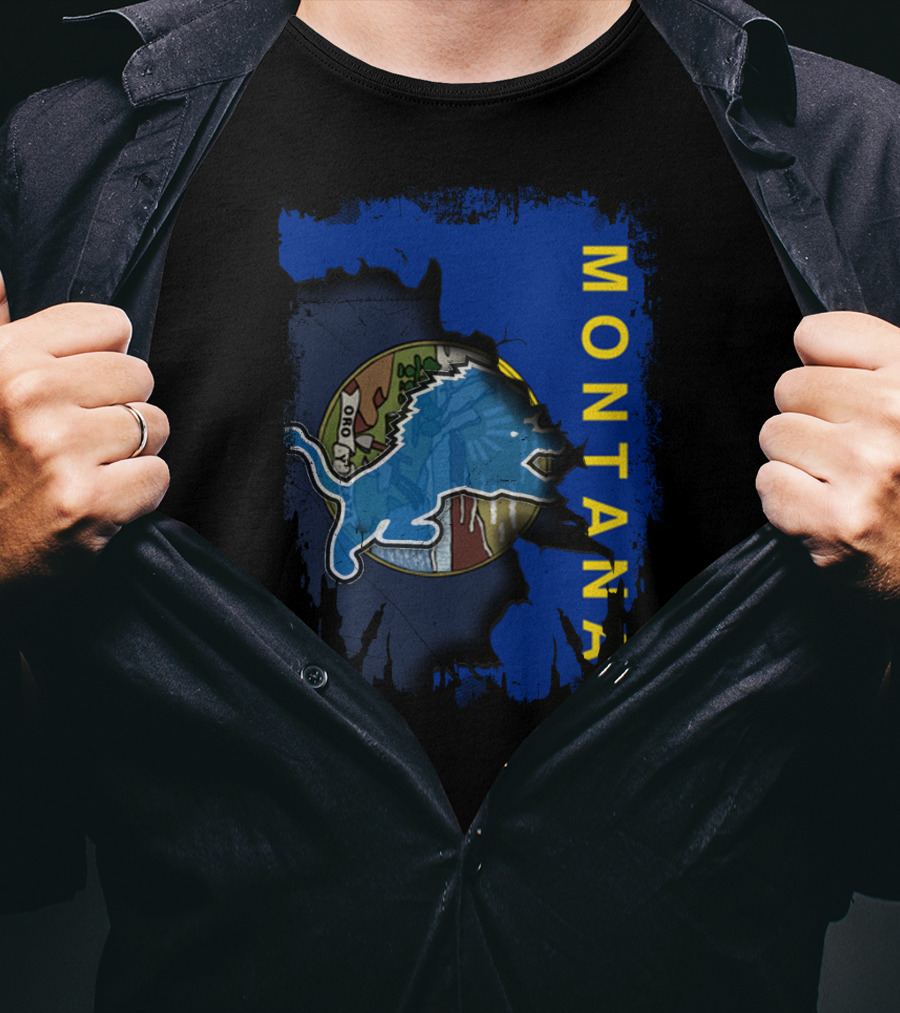 Montana Alliance With Lions Logo And State Emblem T-Shirt