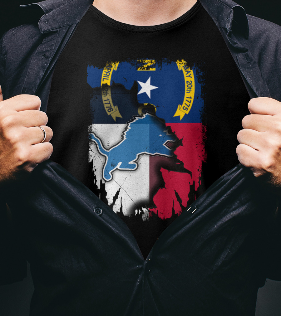 North Carolina Flag With Blue Lion T-Shirt