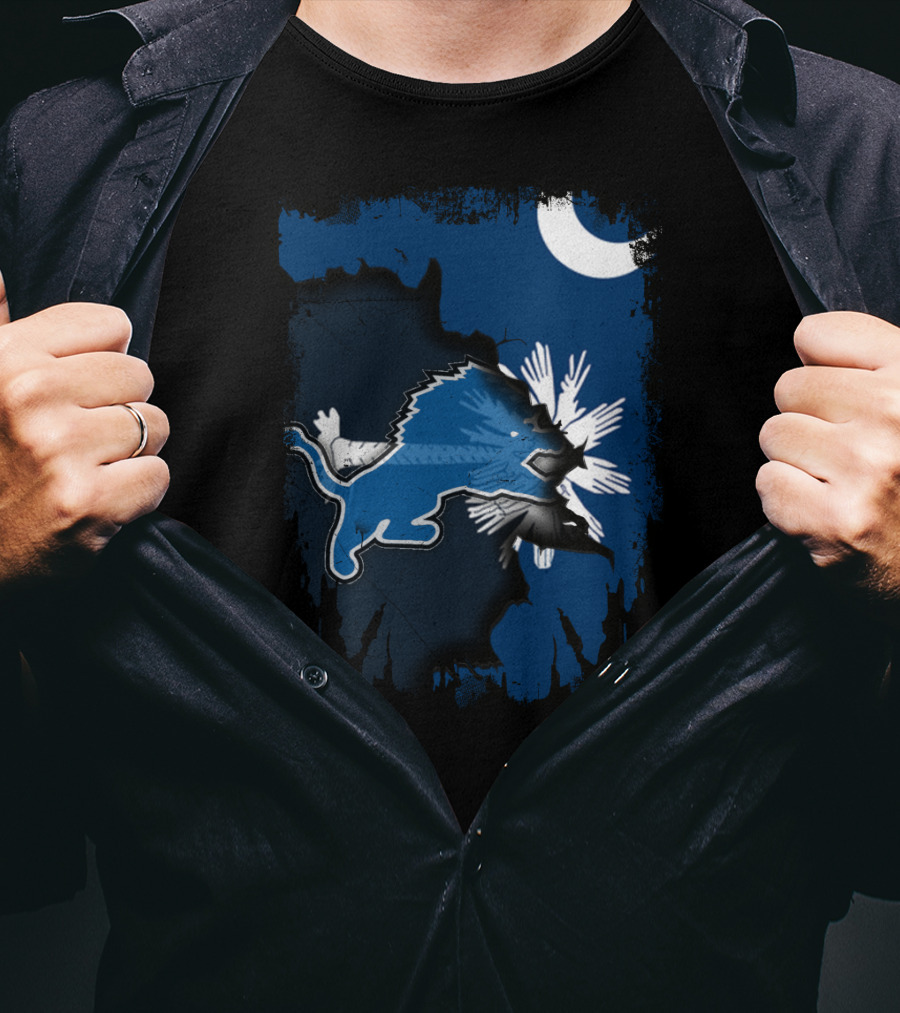 Together South Carolina With Detroit Lions And Palmetto Moon T-Shirt