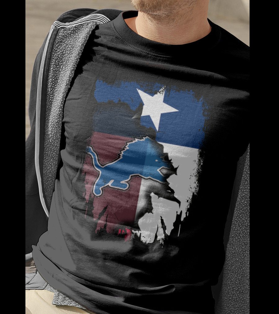 Together Texas Pride With Detroit Lions Emblem T-Shirt