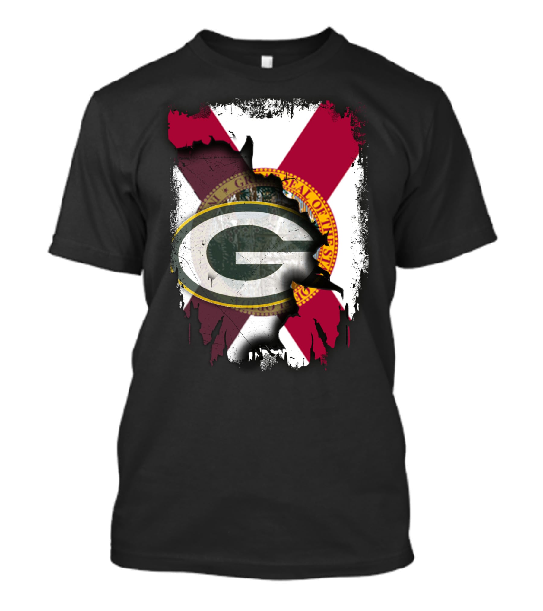 Florida State Outline With Green Bay Packers G T-Shirt