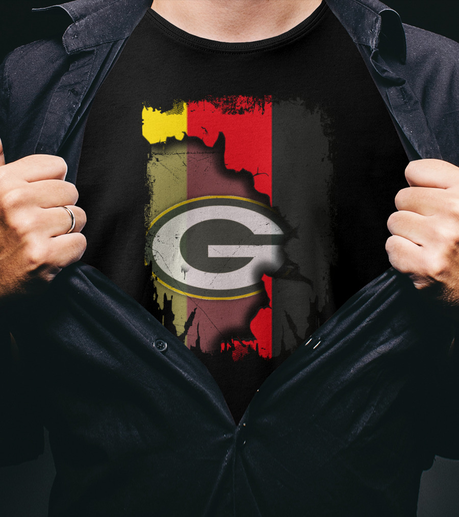Germany And Packers United Flag Fusion T-Shirt