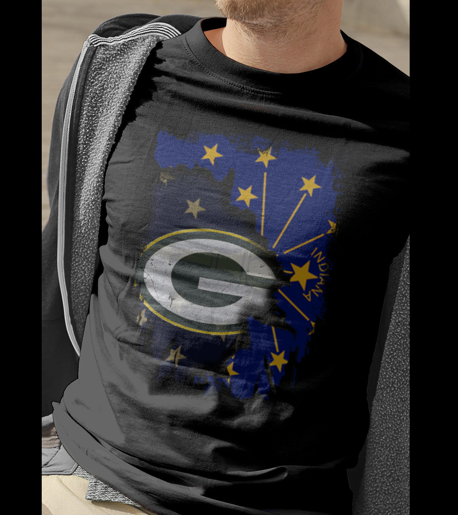 Indiana Green Bay Packers Logo Stars T-Shirt