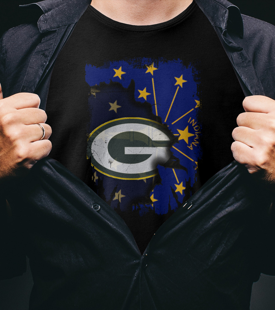 Indiana Green Bay Packers Logo Stars T-Shirt