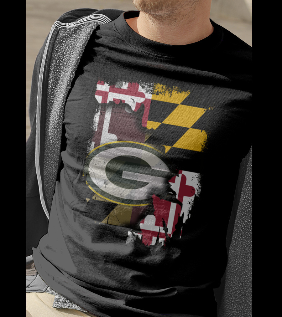 Together Maryland Flag With Green Bay Packers T-Shirt