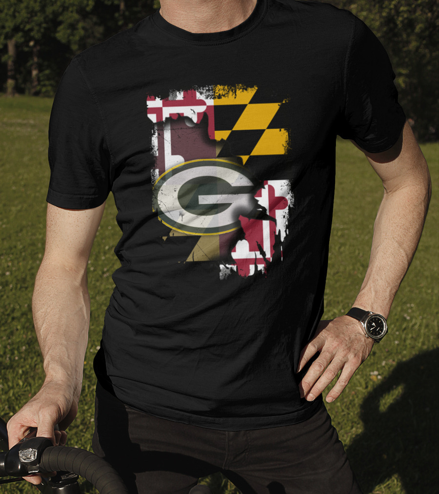 Together Maryland Flag With Green Bay Packers T-Shirt