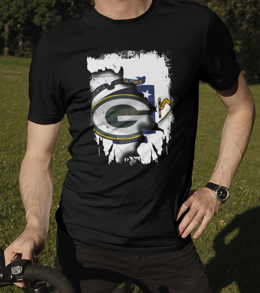 Massachusetts Pride With Packers Logo Integration T-Shirt