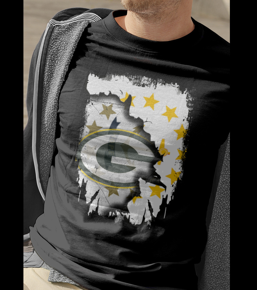 Together Rhode Island With Packers Stars Logo Fusion T-Shirt