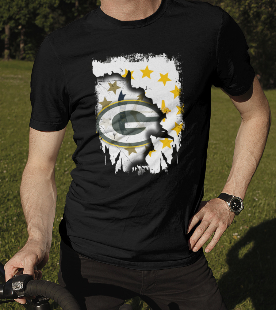 Together Rhode Island With Packers Stars Logo Fusion T-Shirt