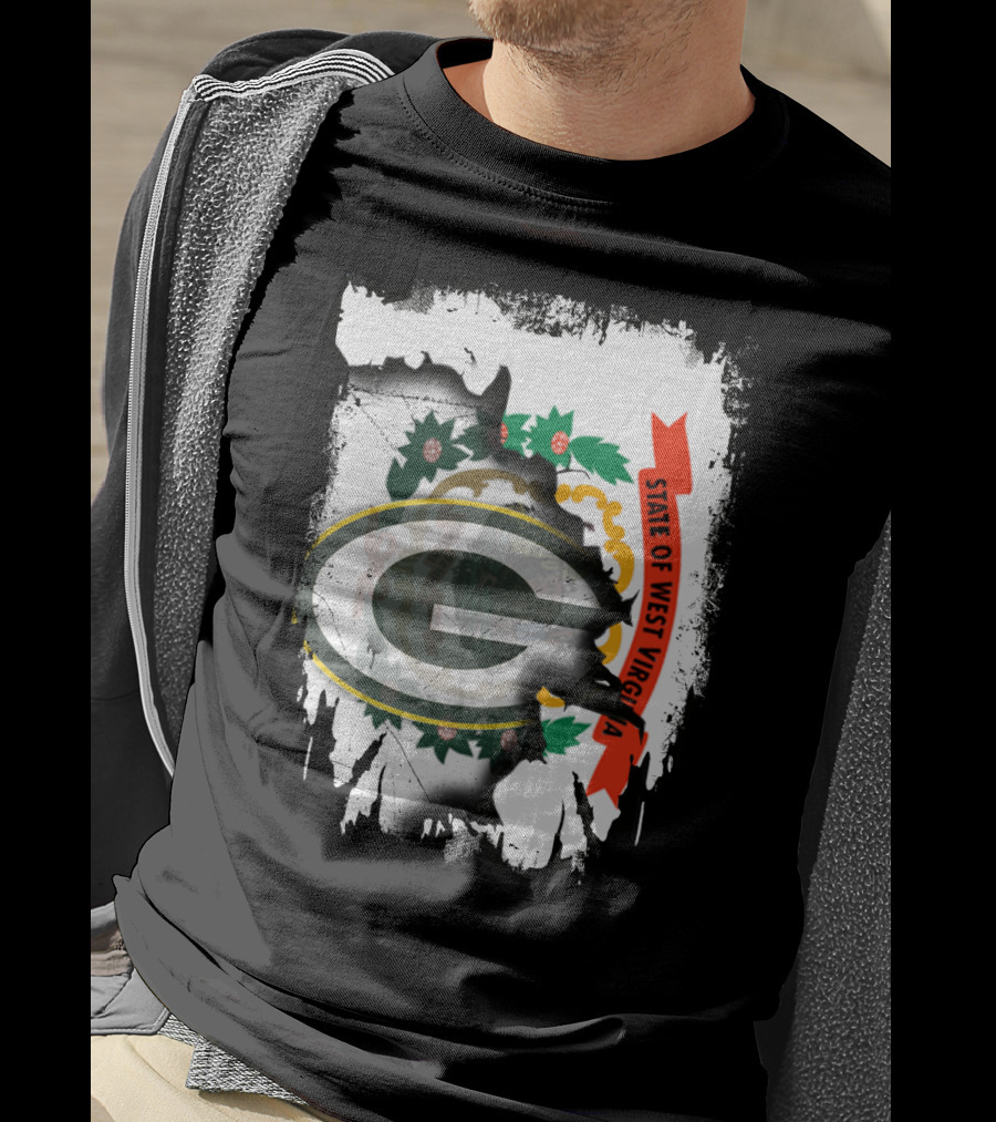 State Of West Virginia Packers Logo Collaboration T-Shirt