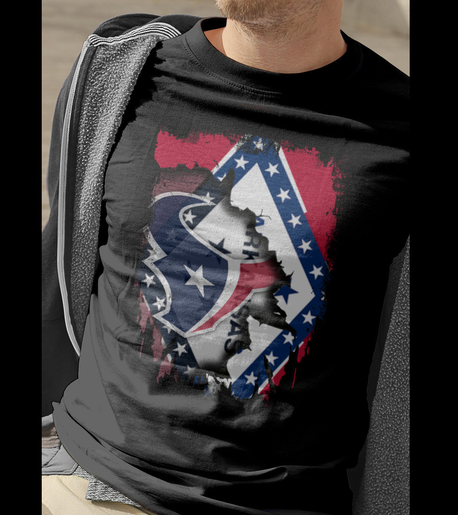 Arkansas And Texans Unity Flag T-Shirt