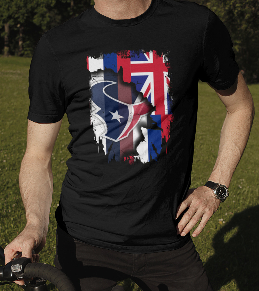 Hawaii Together With Texans Flag And Logo Collaboration T-Shirt