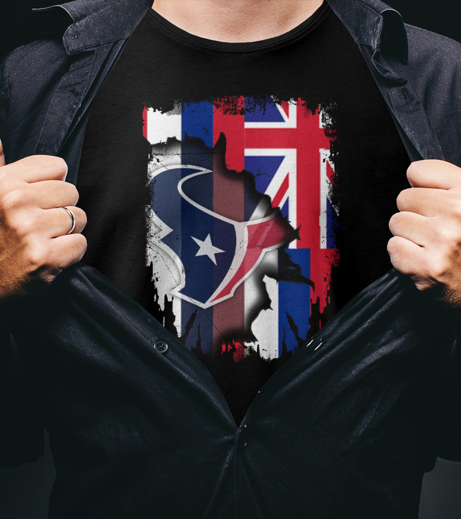Hawaii Together With Texans Flag And Logo Collaboration T-Shirt