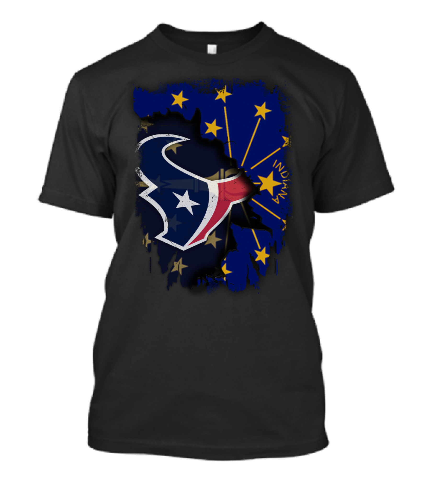Indiana State Meets Texans Logo With Stars T-Shirt