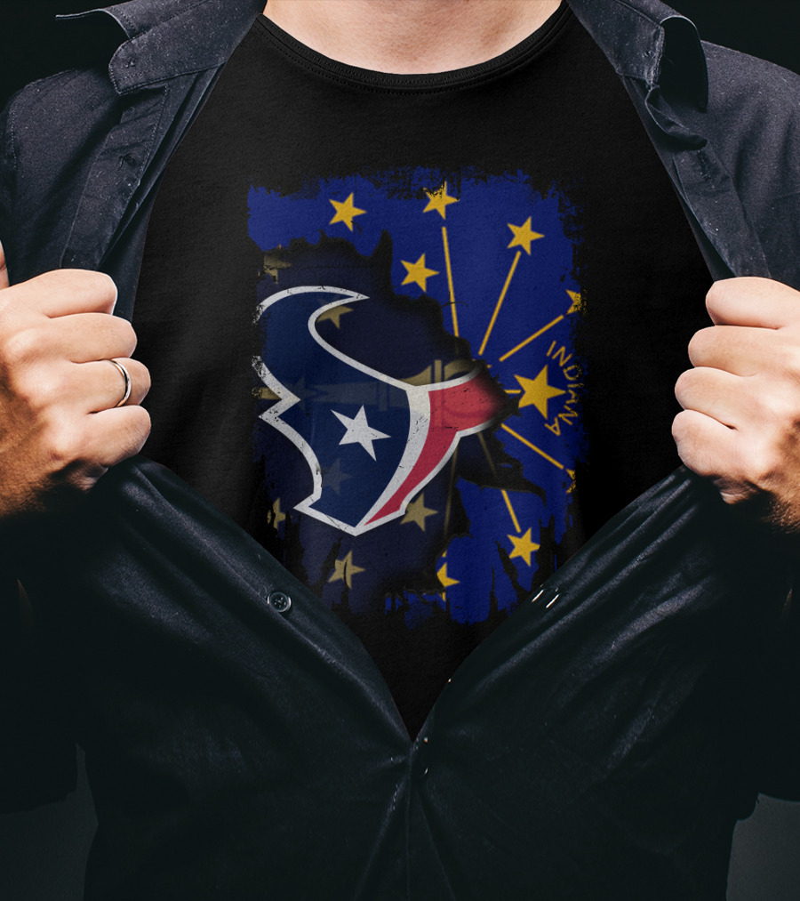 Indiana State Meets Texans Logo With Stars T-Shirt