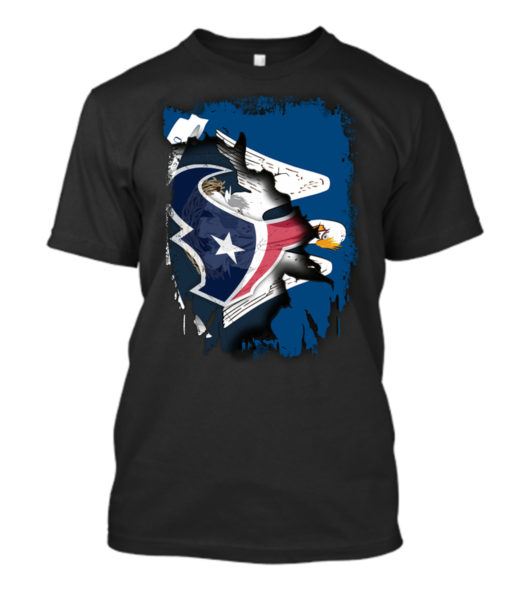 Together Louisiana With Texans Bald Eagle Hidden Flag Fusion T-Shirt