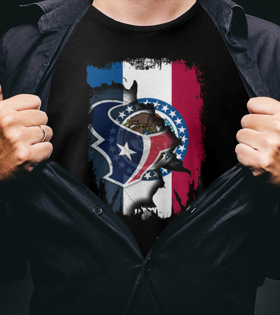 Missouri And Texans United With State Symbols T-Shirt