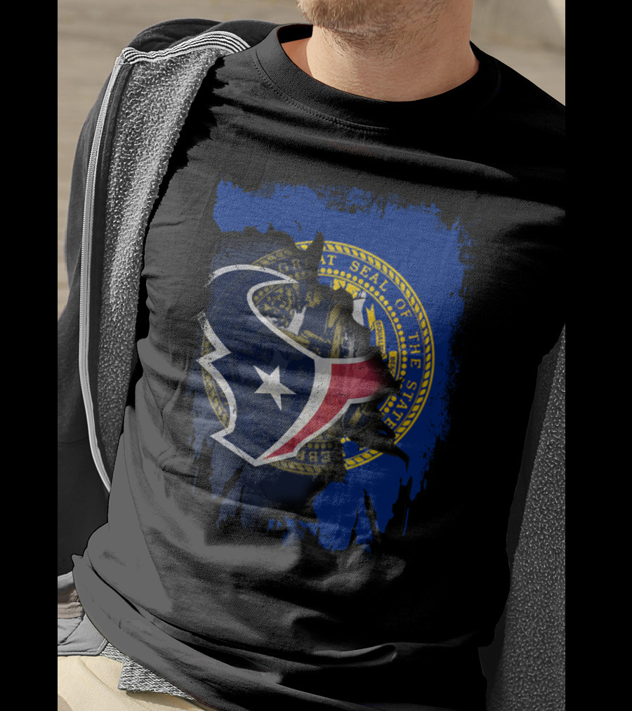 Texas And Nebraska United Emblem Fusion T-Shirt