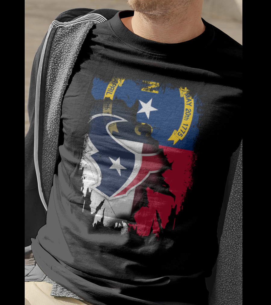 North Carolina And Texans Symbolic Unity With State And Sports T-Shirt