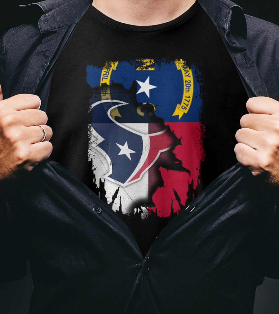 North Carolina And Texans Symbolic Unity With State And Sports T-Shirt