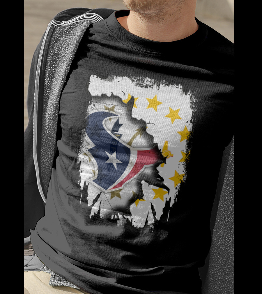 Rhode Island And Texans Star Logo Merge With Together T-Shirt