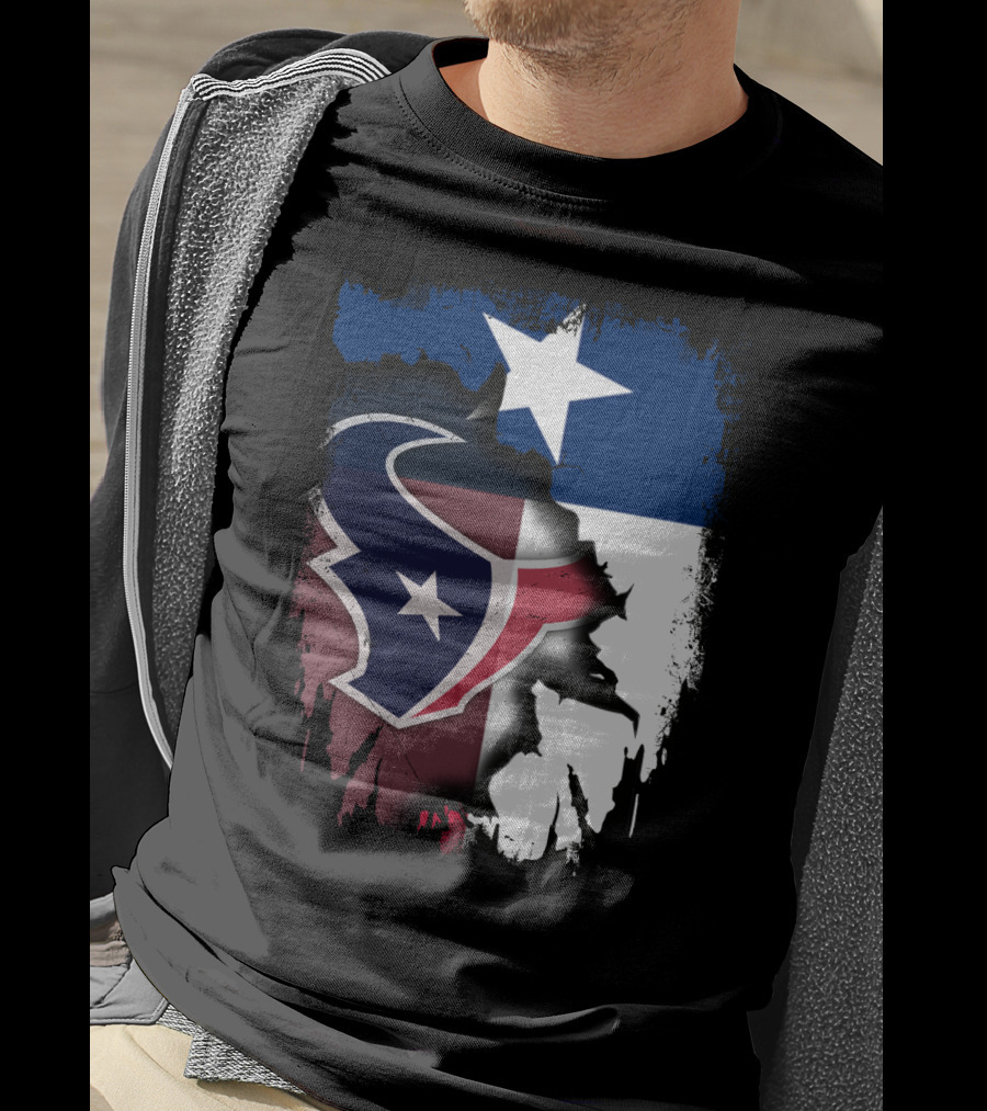 Texas Together Houston Texans Flag Star T-Shirt