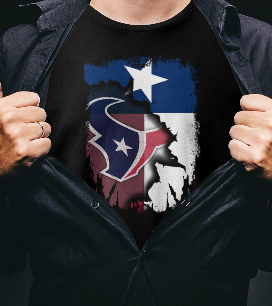 Texas Together Houston Texans Flag Star T-Shirt