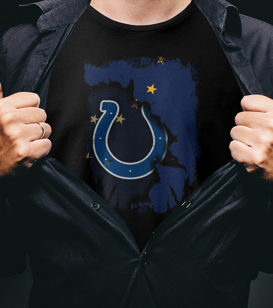 Together Alaska With Indianapolis Colts Blue Horseshoe Northern Stars T-Shirt