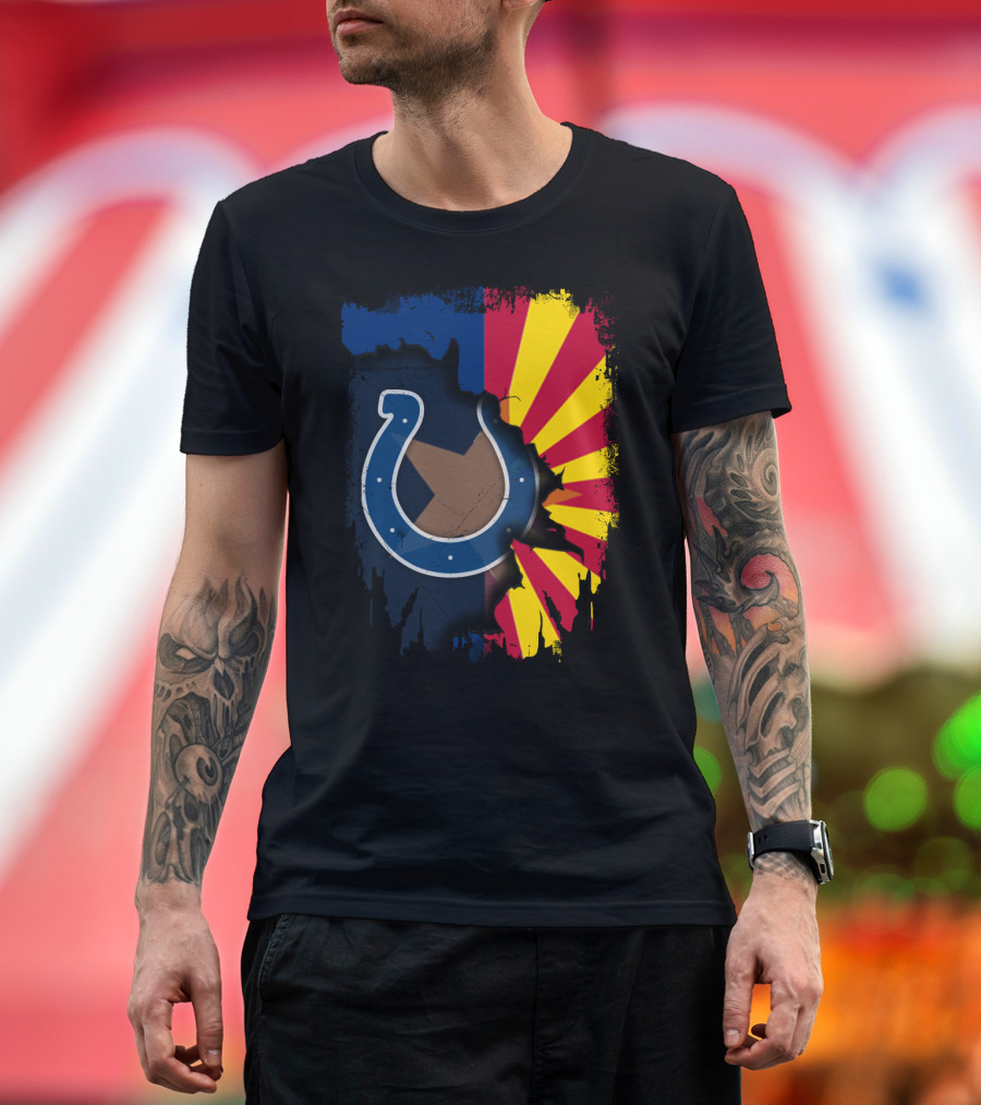 Together Arizona Colts Horseshoe Logo and Flag T-Shirt