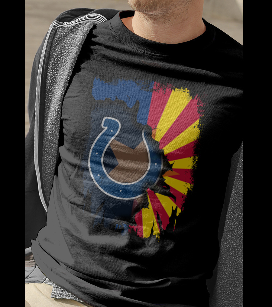 Together Arizona Colts Horseshoe Logo And Flag T-Shirt