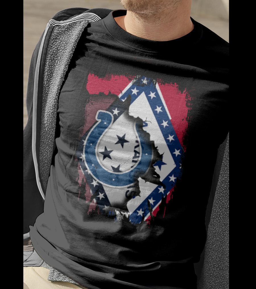 Together Arkansas Flag With Colts Horseshoe T-Shirt