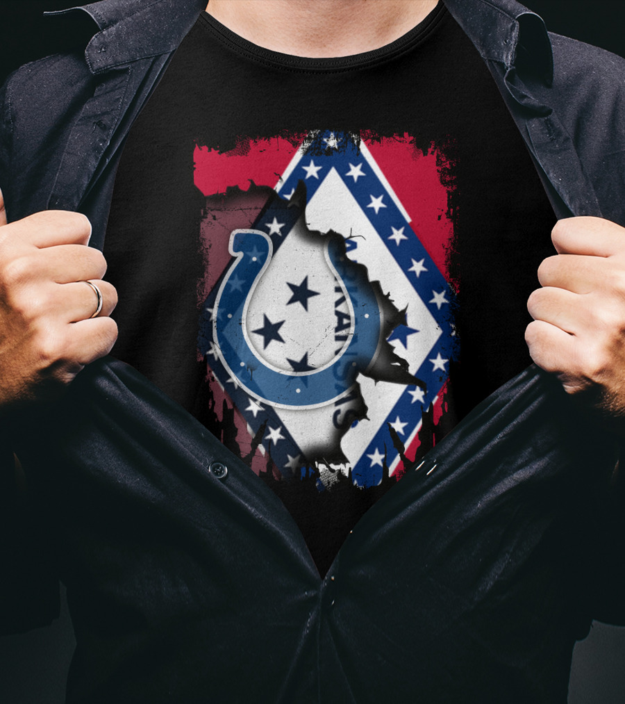 Together Arkansas Flag With Colts Horseshoe T-Shirt