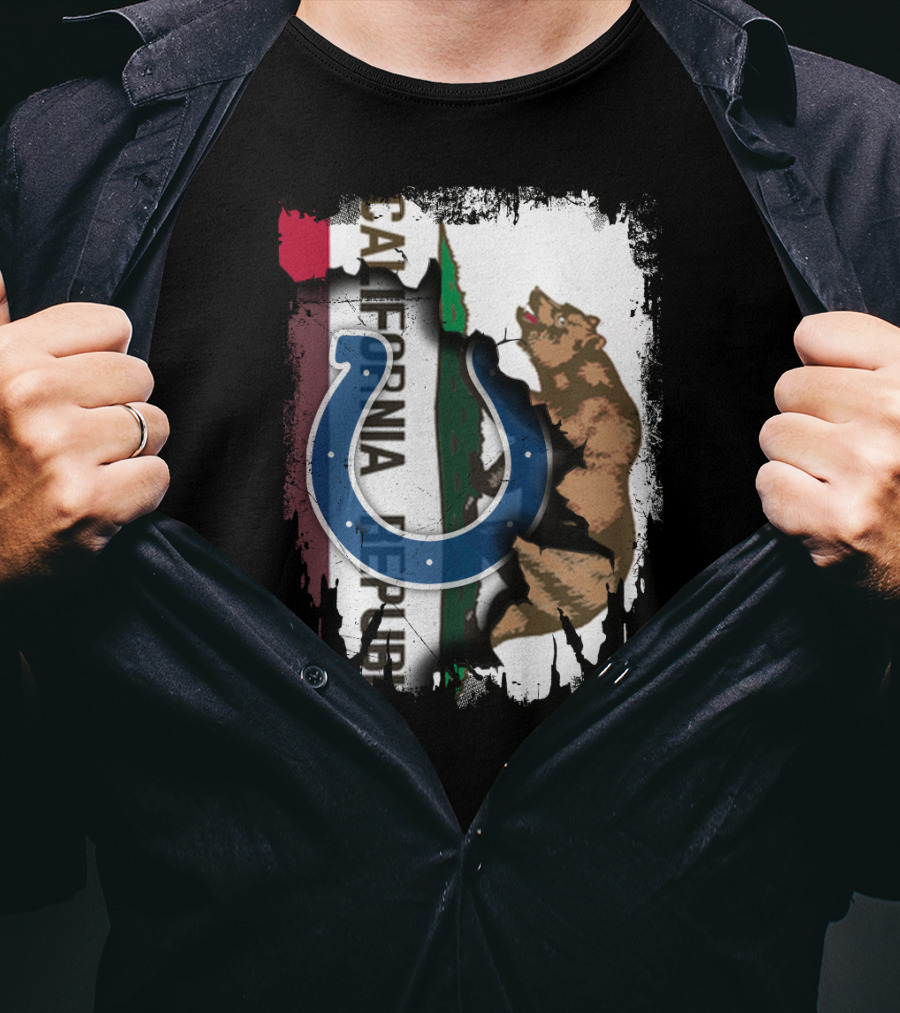 California Republic With Colts Horseshoe Bear T-Shirt