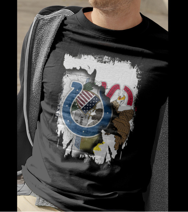 Together Illinois And Indianapolis Colts Unity Emblem T-Shirt
