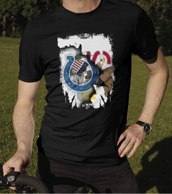Together Illinois And Indianapolis Colts Unity Emblem T-Shirt