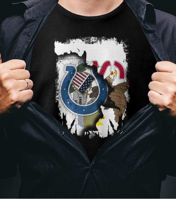 Together Illinois And Indianapolis Colts Unity Emblem T-Shirt