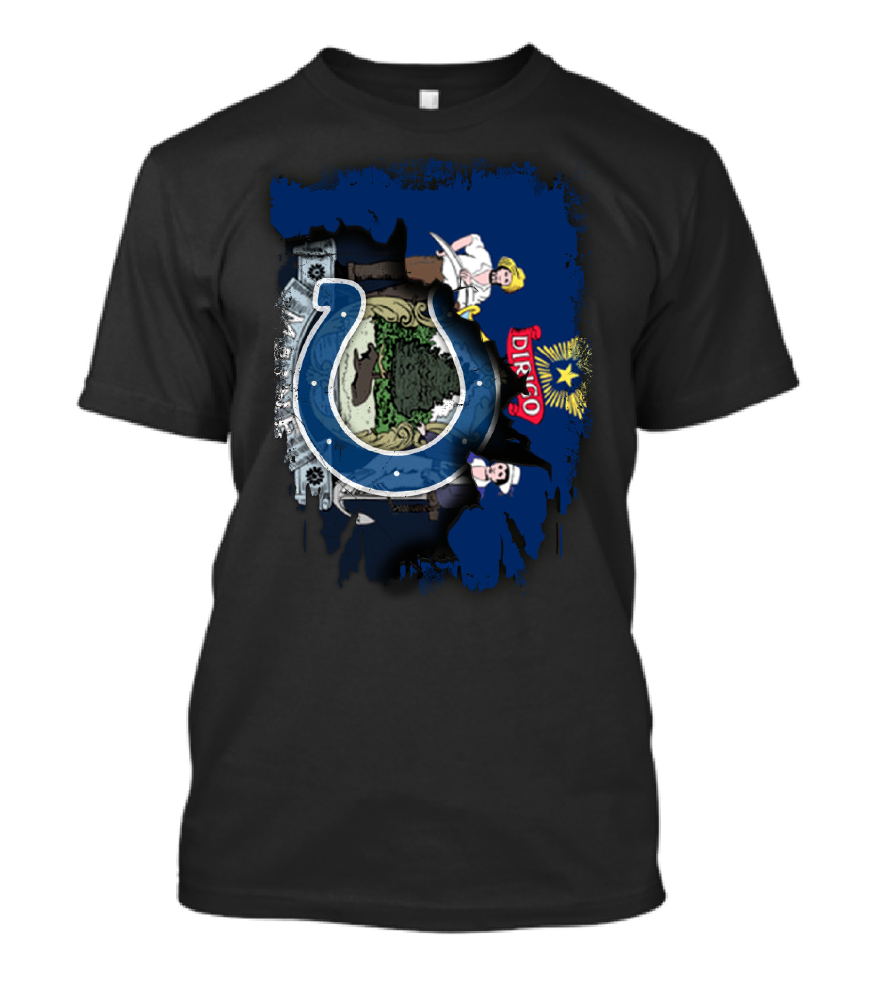 Maine Dirigo Together Indianapolis Colts Horseshoe Emblem T-Shirt