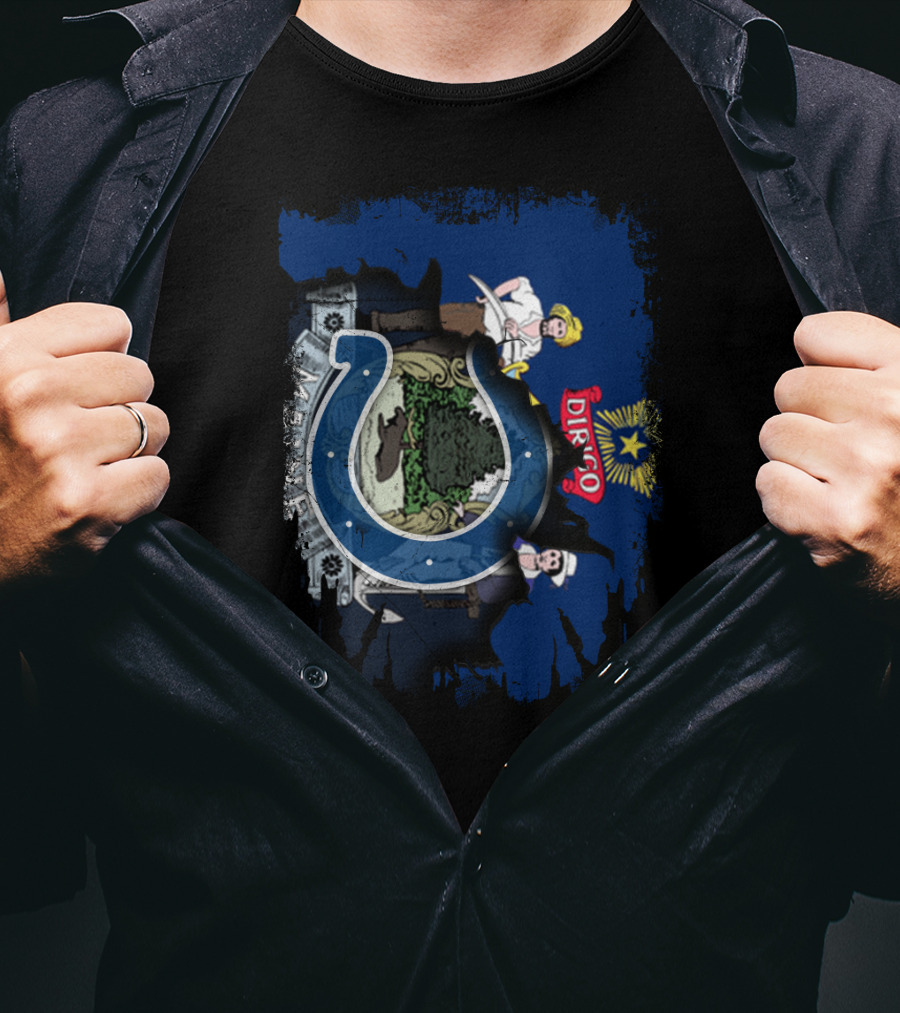 Maine Dirigo Together Indianapolis Colts Horseshoe Emblem T-Shirt