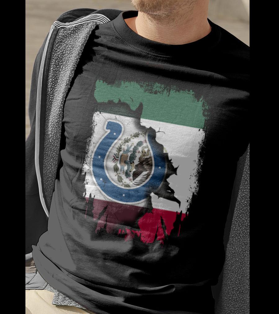 Mexico Colts Emblem On Distressed Flag Background T-Shirt