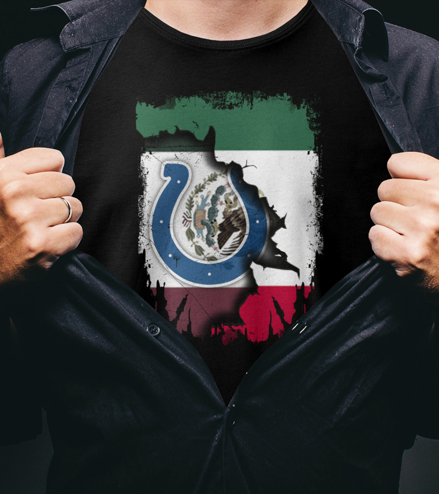 Mexico Colts Emblem On Distressed Flag Background T-Shirt