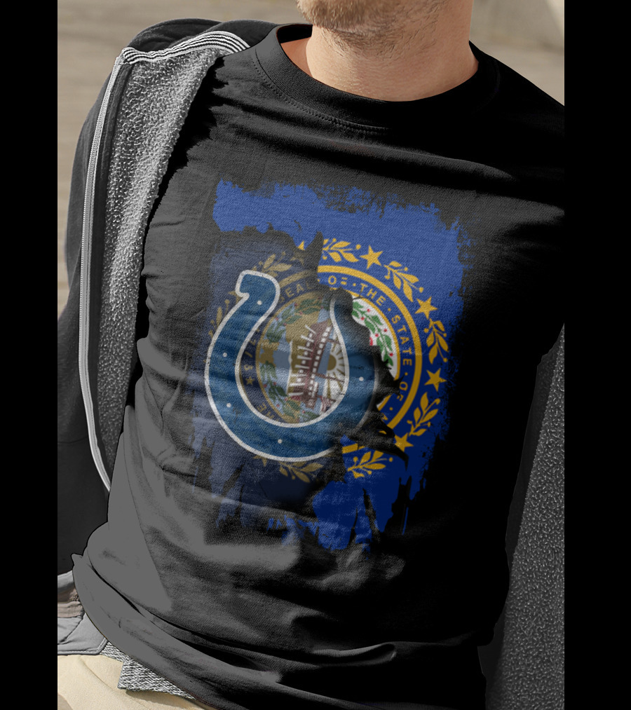 New Hampshire State Seal With Colts Horseshoe T-Shirt
