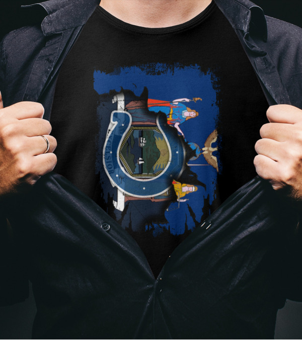 New York Emblem With Indianapolis Colts Horseshoe T-Shirt