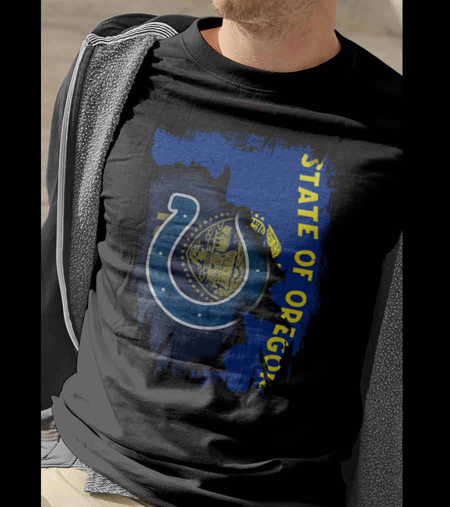 State Of Oregon Colts Logo Fusion T-Shirt