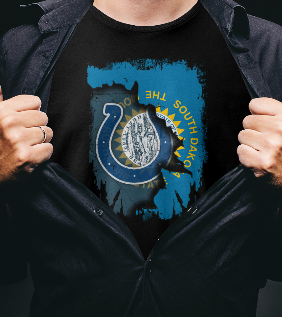 South Dakota Colts State Seal Through Horseshoe T-Shirt