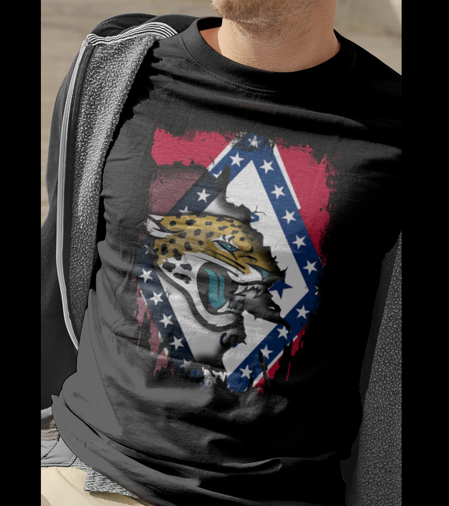 Arkansas Flag With Jaguars Logo Integration T-Shirt
